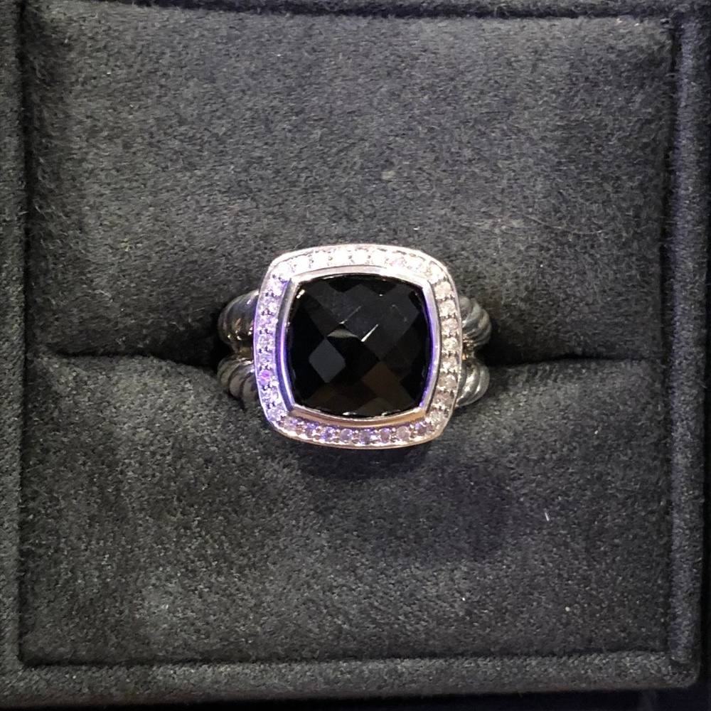 David Yurman Ring Black Onyx and Diamonds, 11mm
